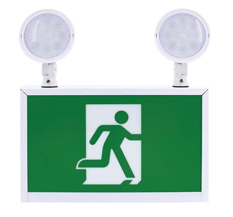 LED Running Man Exit Sign, Metal Case, with Battery backup Combo and Emergency Lighting, 1 watts ...