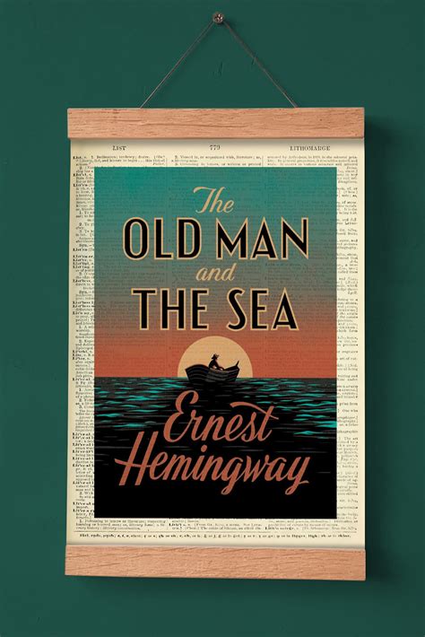 The Old Man and the Sea by Ernest Hemingway, Printable Book Cover, Literary Poster, Classroom ...