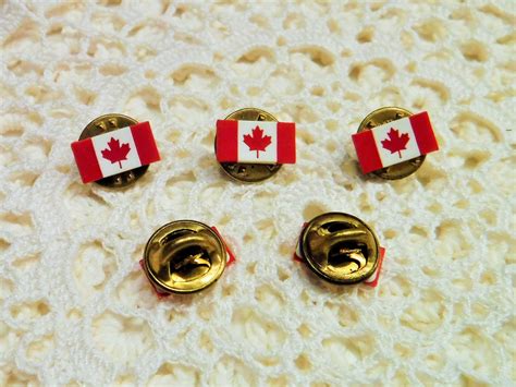 5 Canadian Flag Lapel Pin 5 Canadian Flag Hat Pins 5 | Etsy | Flag lapel pins, Lapel pins ...