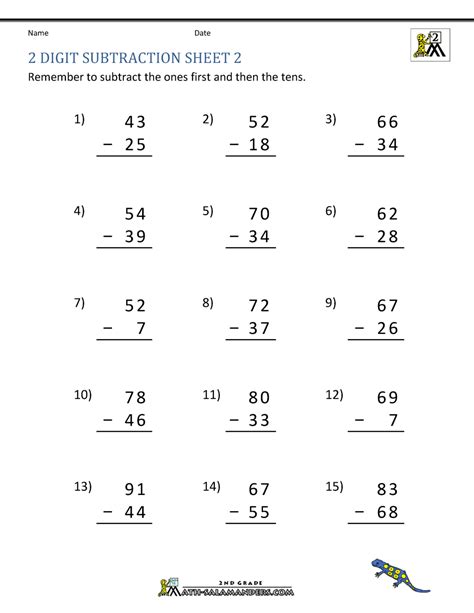 Subtraction Worksheets Free Printables