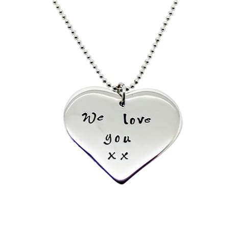 Image of Personalised love heart sterling silver necklace