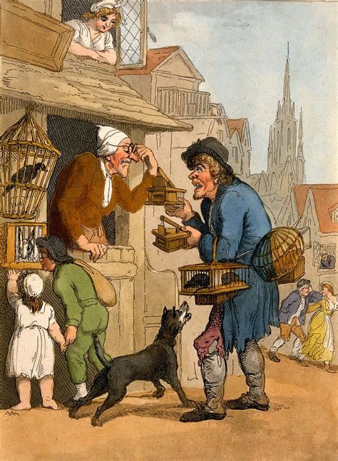 The Rat Trap Seller From Cries Drawing by Thomas Rowlandson