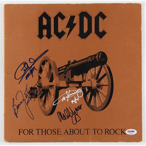 AC/DC "For Those About to Rock We Salute You" Vinyl Record Album Cover Band-Signed by (4) with ...