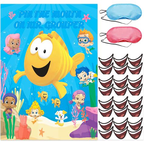 Buy Bubble Guppies Party Supplies, Bubble Guppies Birthday Decorations, Pin the Mouth on Mr ...