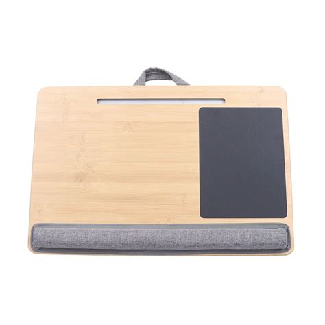 Bamboo Laptop Desk W/Handle Mouse Pad Portable Laptop Stand Free Standing - Walmart.com