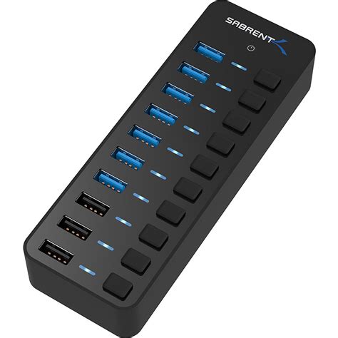 Sabrent 7-Port USB 3.0 Hub with 3 Smart Charging Ports HB-B7C3