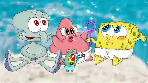 Draws SpongeBob Characters as Babies!!🖌️🧽👶 - YouTube