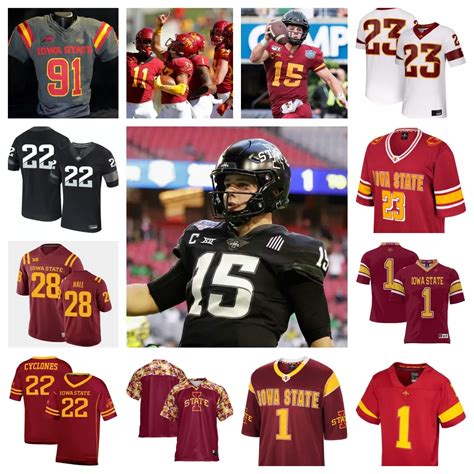 2023 Iowa State Cyclones Football Jersey 10 JJ Kohl 12 Hunter Dekkers ...