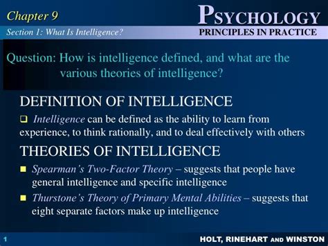 PPT - Question: How is intelligence defined, and what are the various theories of intelligence ...