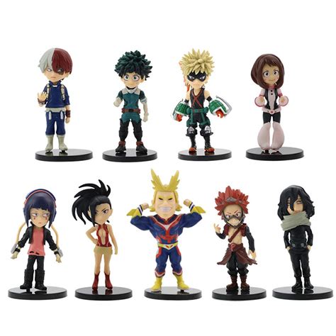 Buy 9PCS MHA Figure Model Anime Mini Golden Age Deku Todoroki All-Might ...