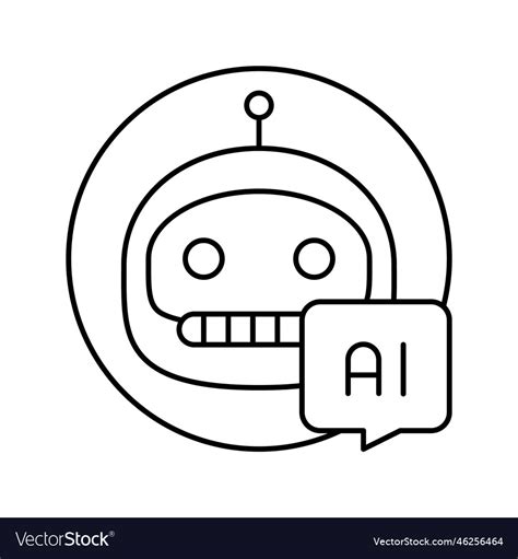 Ai chat bot line icon Royalty Free Vector Image