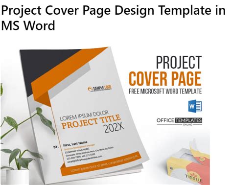 Project Cover Page Design Template in MS Word - Etsy