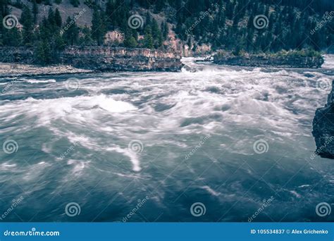 Kootenai River Water Falls in Montana Mountains Stock Image - Image of rapids, rock: 105534837