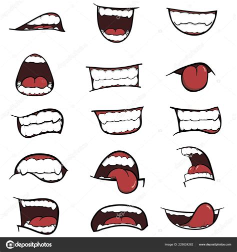 Set Cartoon Mouths You Design Different Emotions Cartoon Mouths — Stock Vector © geenamp.gmail ...
