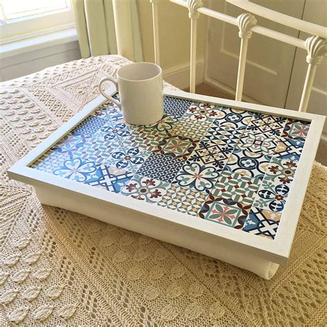 Bright Lap Tray: Bean Bag Padded Cushion Tray Table (Cream Frame, Cream ...