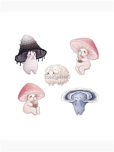 "Five Lovely Mushroom friends" Poster for Sale by Fairydrop | Redbubble