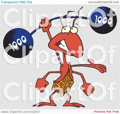 Royalty-Free (RF) Clip Art Illustration of a Cartoon Strong Ant Lifting ...