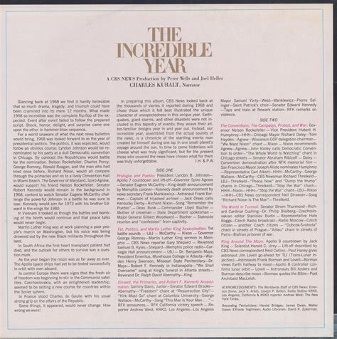 CBS News & Charles Kuralt – The Incredible Year album art - Fonts In Use