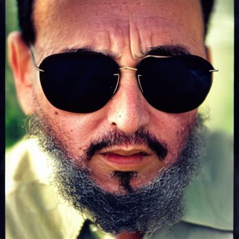 prompthunt: fidel castro wearing sunglasses and denim!!!!! shorts!!!!!, low angle, full body ...