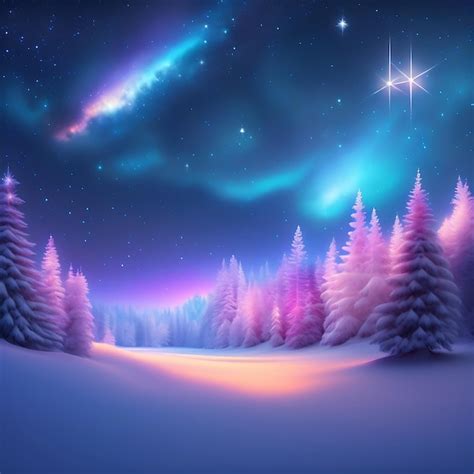 Premium AI Image | Abstract colorful winter wonderland Night sky with sparkling snow and gusting ...