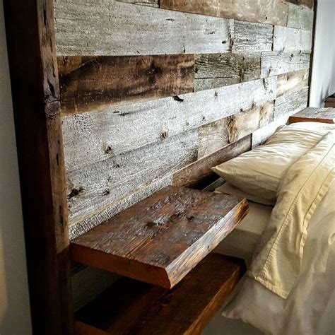 21+ Cool Headboard Ideas To Improve Your Bedroom Design - Avilow.com | Rustic wooden headboard ...