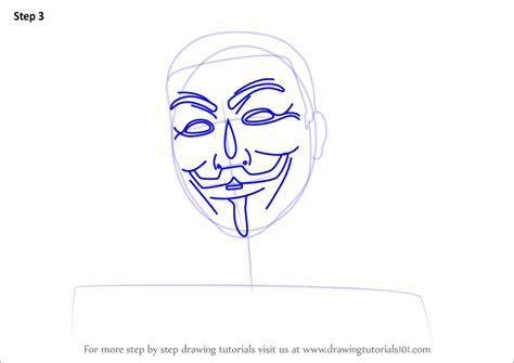 How to Draw an Anonymous Hacker Mask (Mascots) Step by Step | DrawingTutorials101.com