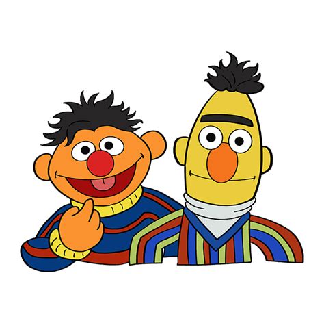 How to Draw Bert and Ernie from Sesame Street | Easy Drawing Guides