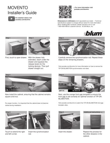 Blum MOVENTO Installation Instruction | Manualzz