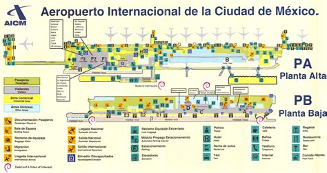 Mexico City airport map - Mexico City international airport map (Mexico)