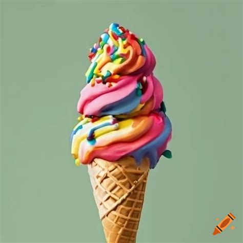 Colorful ice cream cone