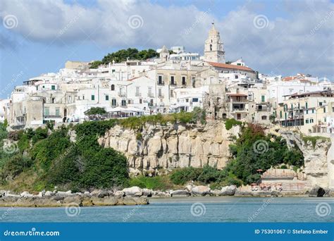 View of Vieste on Puglia editorial photography. Image of europe - 75301067