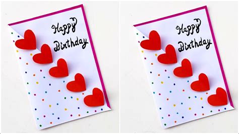 Easy & Beautiful white paper Birthday Card making|DIY Birthday greeting ...