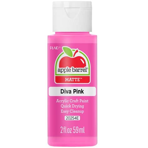 Apple Barrel Acrylic Craft Paint, Matte Finish, Diva Pink, 2 fl oz ...