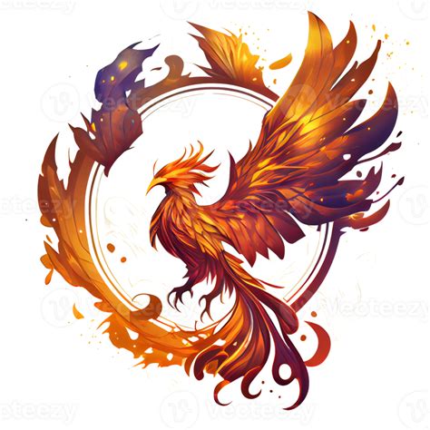 Mystical mythical character Phoenix, phoenix bird on a transparent background, phoenix logo ...