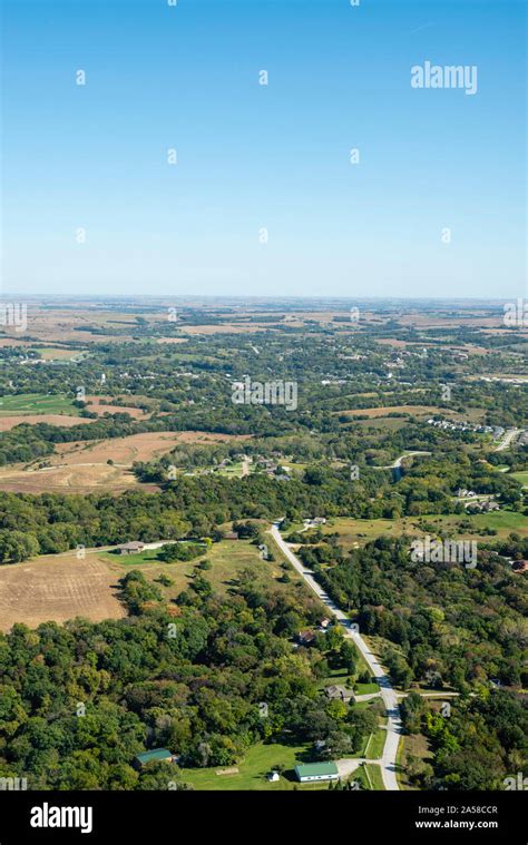 Aerial photograph of Glenwood, Mills County, Iowa, USA Stock Photo - Alamy