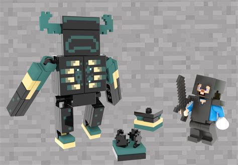 I made the Warden from the Caves and Cliffs update in LEGO! : r/Minecraft