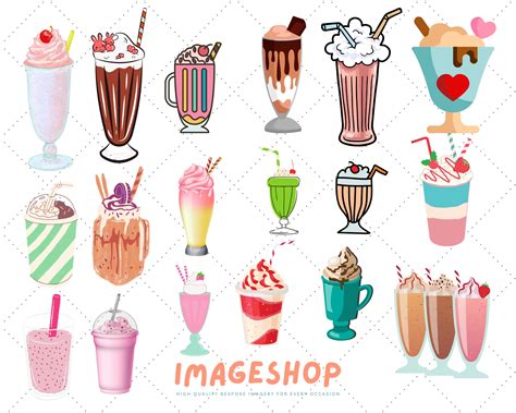 Milkshake Clip Art, Downloadable Digital Images, Printable Images, Graphic, Craft, Printables ...