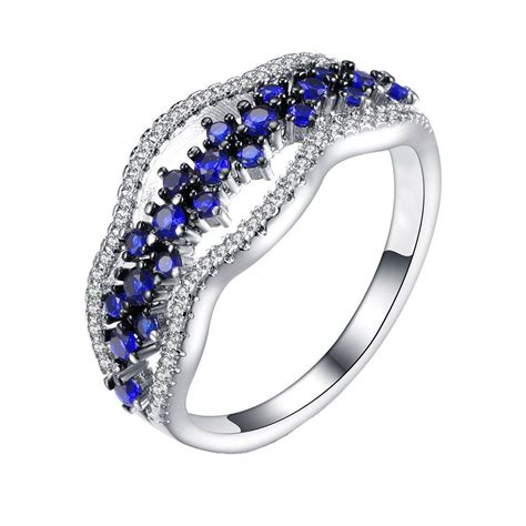 [39% OFF] Exquisite Openwork Sapphire Artificial Diamond Ring | Rosegal