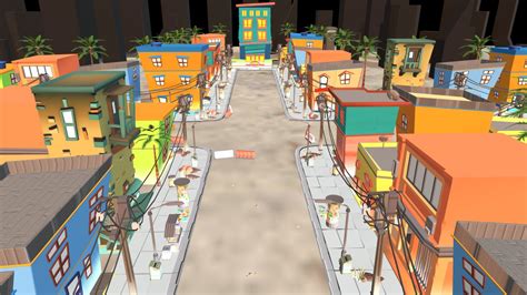 Cartoon Town - Buildings and Environment - 3D model by GameCraftPro [5659e41] - Sketchfab