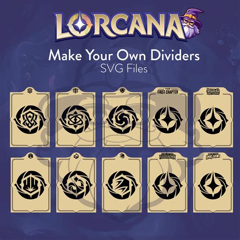 Lorcana Divider Set Vector Files Digital Download SVG & PNG Vector Images for Art and Laser ...