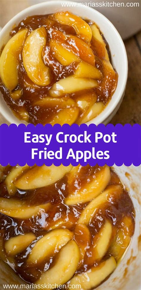 Easy Crock Pot Fried Apples Recipe - Maria's Kitchen in 2020 | Green ...