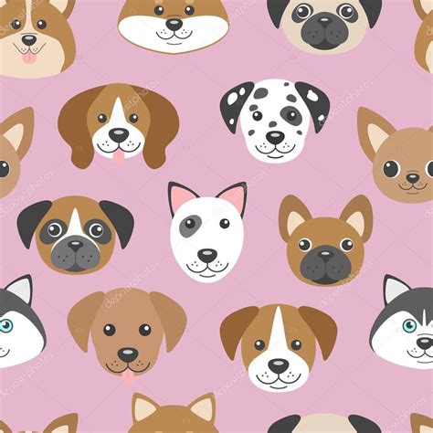 Cute cartoon puppy wallpaper | Vector seamless pattern with cute ...