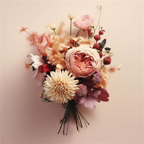 Premium AI Image | Bouquet Of Flowers On A Table With A White Background