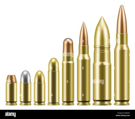 line of various bullets Cartridges for guns and rifles Stock Photo - Alamy