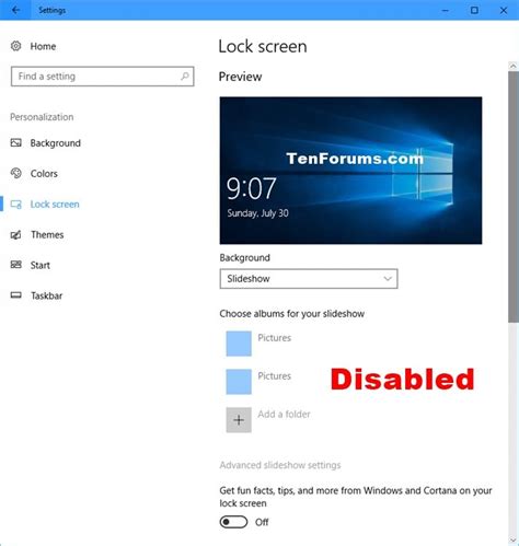 Enable or Disable Lock Screen Slide Show in Windows 10 | Tutorials