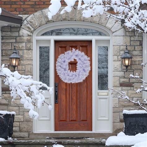 Icy White Iridescent Spruce Artificial Christmas Wreath - 36-Inch, Unlit | Christmas Central