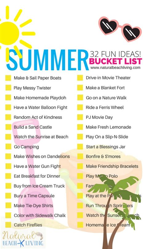 Awesome Summer Bucket List Ideas for Kids (Free Printable) - Natural Beach Living