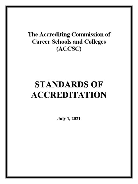 ACCSC Standards of Accreditation and Bylaws 070121 | PDF | Competence ...