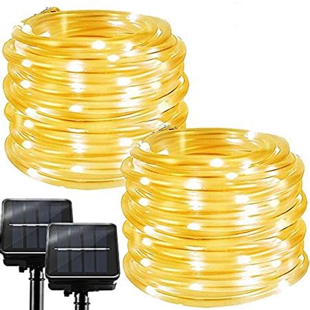 BXROIU Solar Rope Lights 100 LEDs String Lights Starry Fairy Lights,33 ...