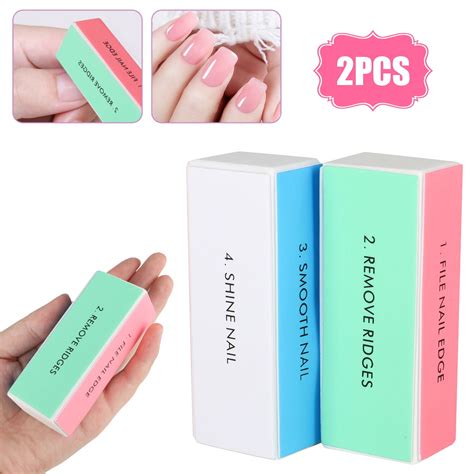 2pcs Nail Files and Buffers, TSV Professional Nail Buffer Block for ...